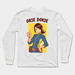 Okie Dokie - Thumbs Up - Vault Dweller - Post Apocalyptic Long Sleeve T-Shirt